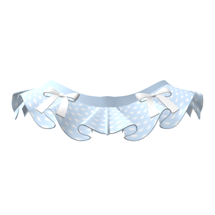 Doll Mini Skirt with Ribbons - Baby Blue Polka Dot Roblox item