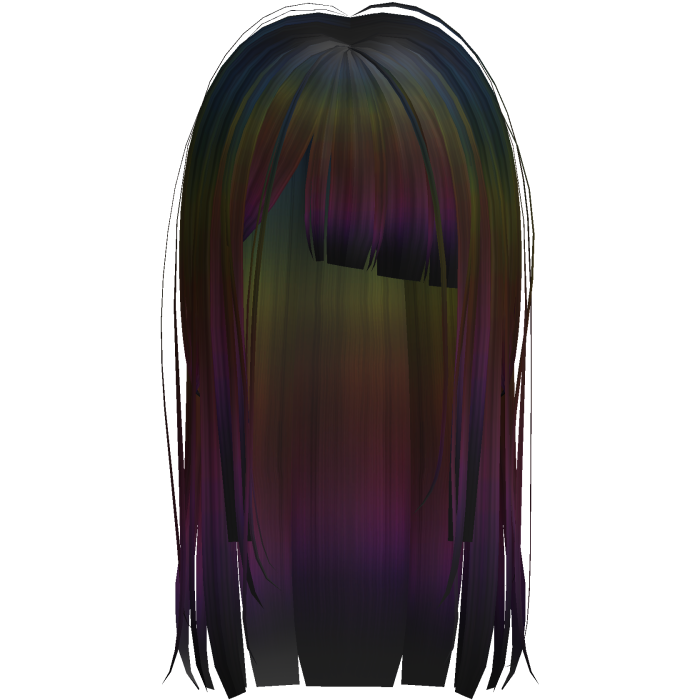 Oil Spill Long Messy Goth Short Bangs Horror Hair