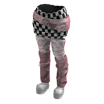 Chic Sporty Ura - Hara Skirt (White Pink)