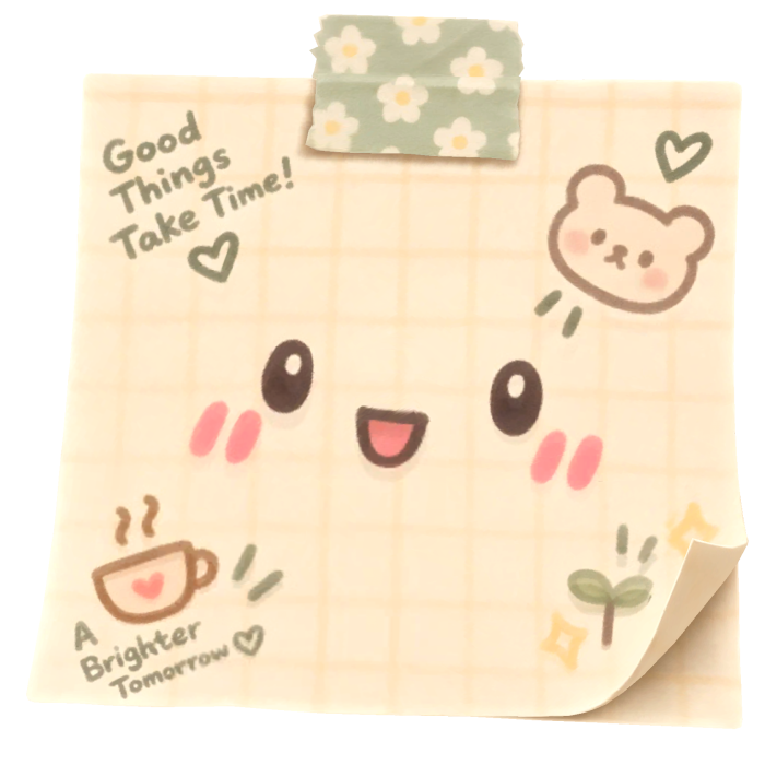 Kawaii Taped Sticky Note Face