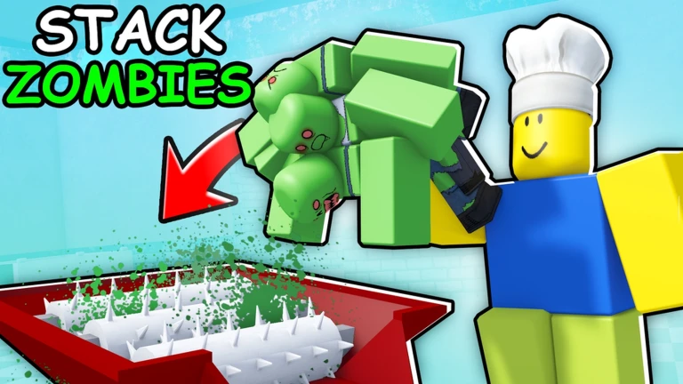 ภาพโปรโมตทางการ Stack Zombies แสดงการนำซอมบี้ไปยังเครื่องบด