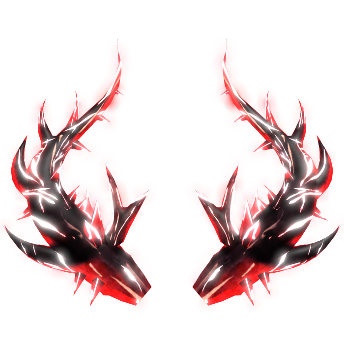 [GLOWING] Red Black Inferno Dragon Horns Aura