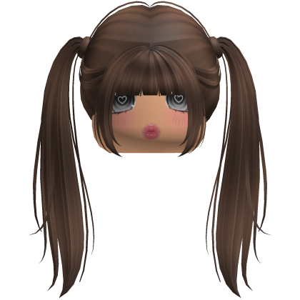 Brown Long Pigtails w/ Bangs Roblox item