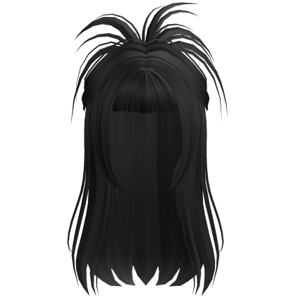 Y2K Half Up Half Down Ponytail in Black Roblox item