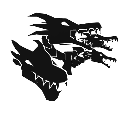 Cartoony White Dragon Heads