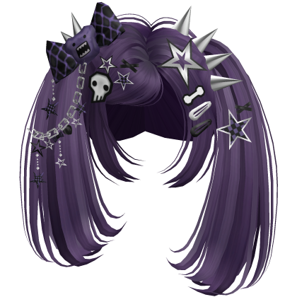 ♡ Scene Spiky Moe Pigtails (Purple)