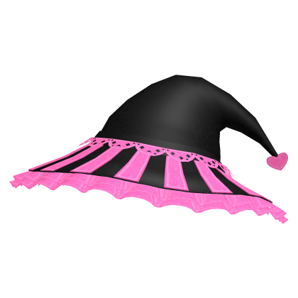🐈‍⬛Halloween Lace Witch Hat in Black & Pink Roblox item