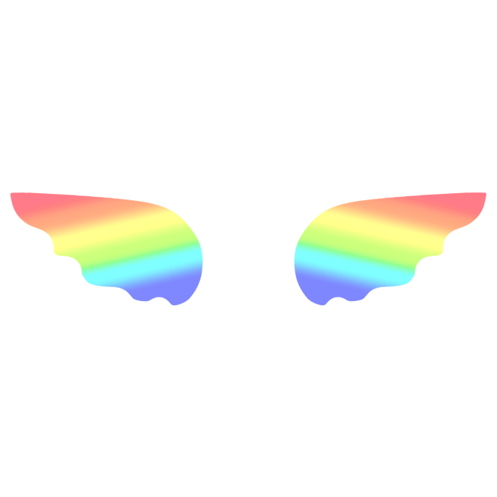 ♡ Cute Simple Sticker Angel Wings in Rainbow