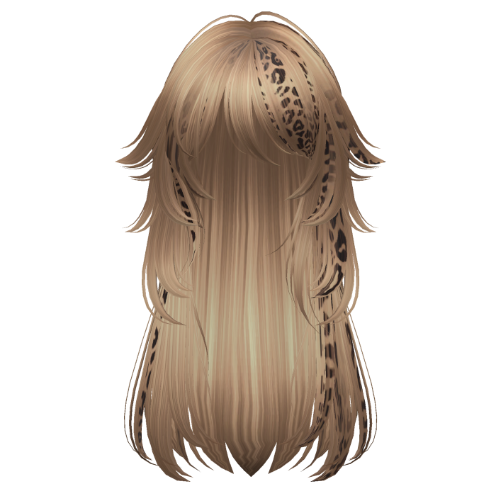 long fluffy leopard hair with tufts (honey blonde)