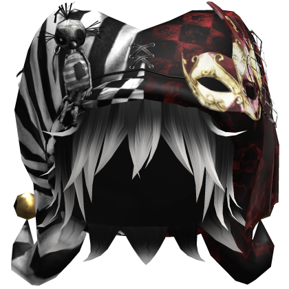 Vkei Gothic Circus Jester Hat w Black White Hair Roblox item