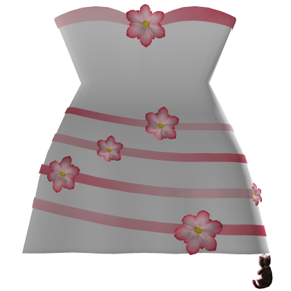 (R6) Long White&Pink Flower Dress  Roblox item