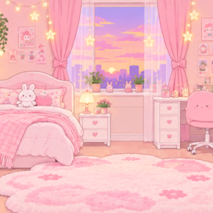 Pink Bedroom Background Cute Pastel Kawaii Girl