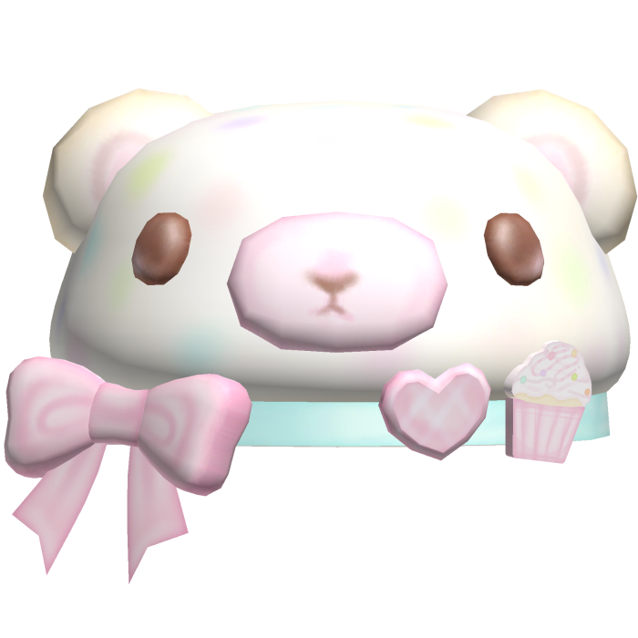 cutesy pastel pink decora bow bear beret 🎀🌸