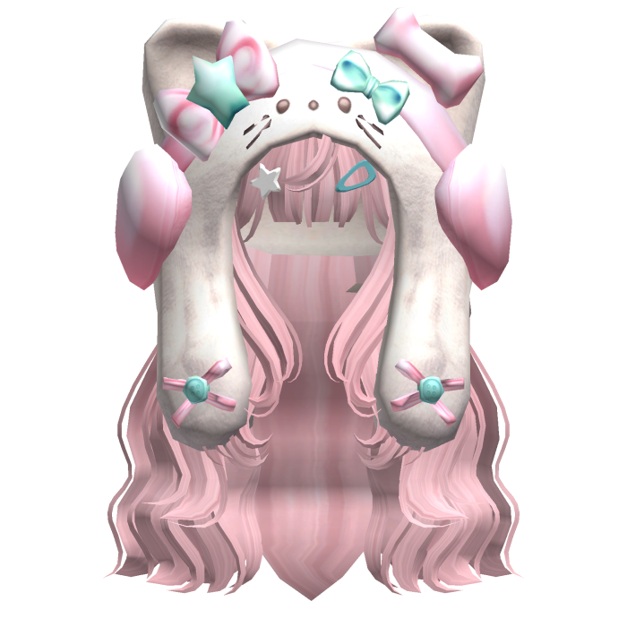 Pink Cute Cozy Kitty Hood Hair