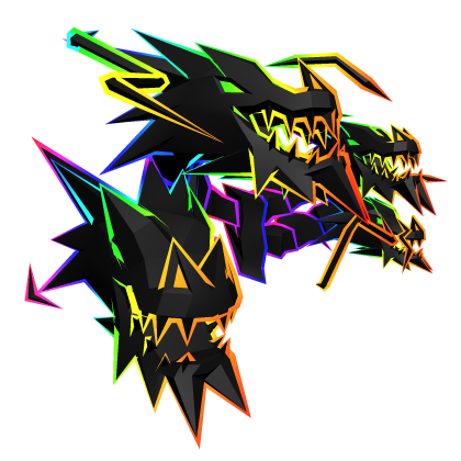 Rainbow Cartoony Lightning Dragon Heads Roblox item