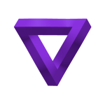 3D Purple Impossible Triangle