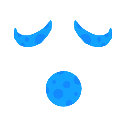 Glowing Sleepy Blue Moon Face