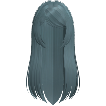 cute anime long straight hair in dark teal Roblox item
