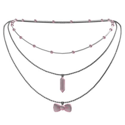 Layered Cute Beaded Bow Necklace thumbnail