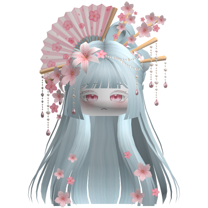 Mystical Hair w/ Sakura Headpiece (Icy Blue) Roblox item