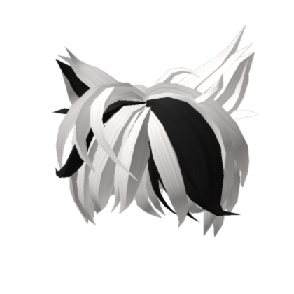 black and white hair boy Roblox decal