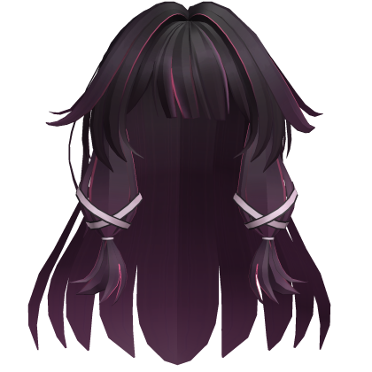 Low Twintails Anime Hair Columbina Black ♥ Roblox item