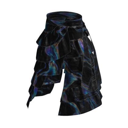 Black Y3K Holographic Layered Pants [PBR]