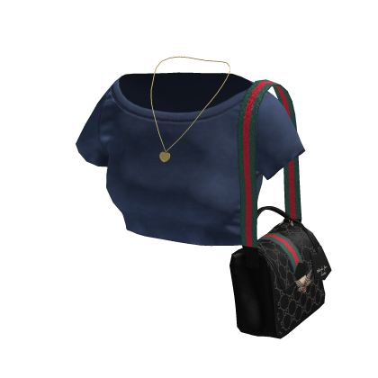 Crop Top w Bag Gucci GG - Light Blue
