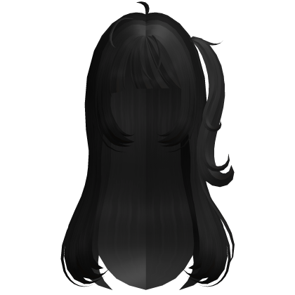  ♡ black long flowy side pigtail tweencore kawaii