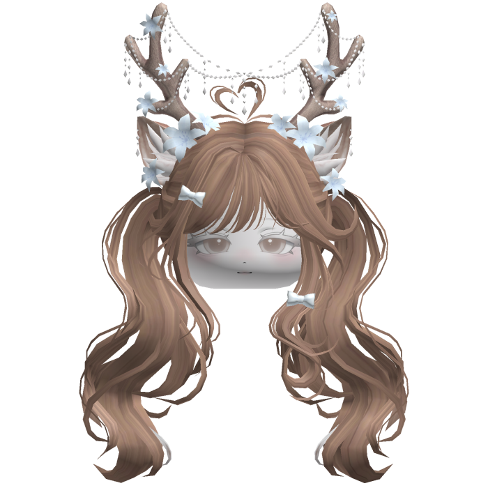 Ethereal Christmas Fairy Fawn Pigtails w/ Antlers