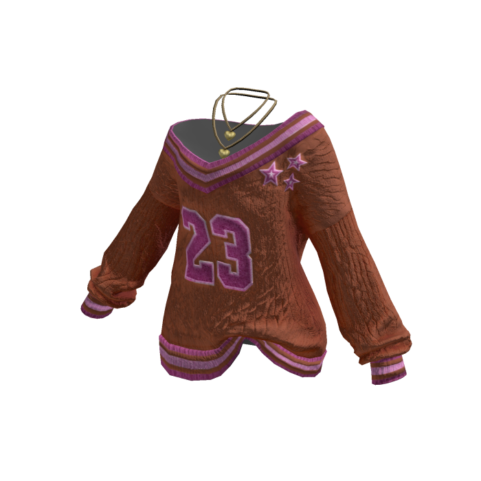 Y2K Varsity Jersey Sweater (Brown)