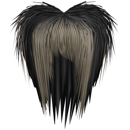 teased scene black and blonde emo razor cut hair Roblox item