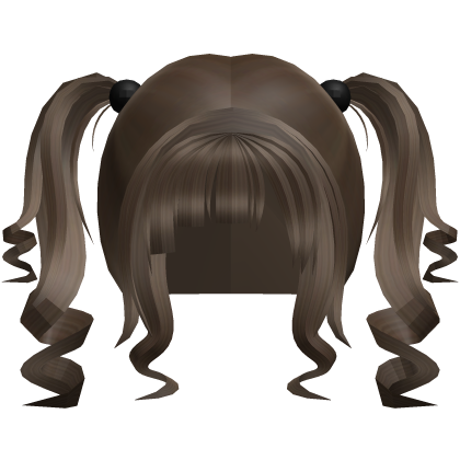 ꒰ ♡ : cutesy swirl twintails w curls ash brown Roblox item
