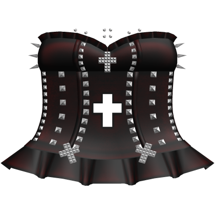 red studded dress with crosses