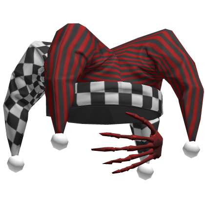 Black & Red Jester Clown Hat Vkei Emo Dashie Hair