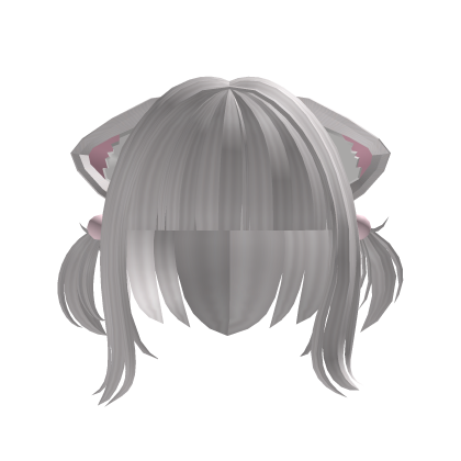 Icy White Kitty Ear Bob ♡ Roblox item