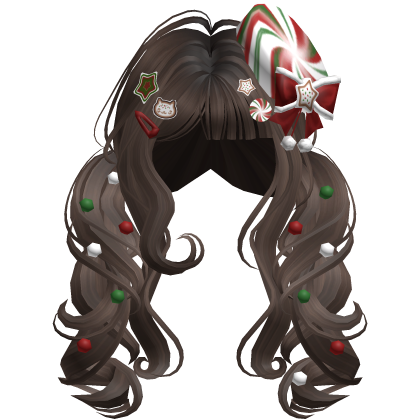 ♡ Christmas Peppermint Pigtails (Brown)