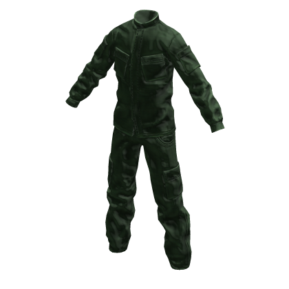 Dark Green Work Uniform Coverall Jumpsuit