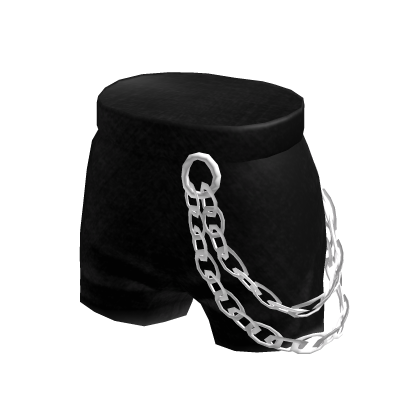 Black Shorts with White Chains