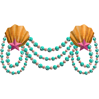 Orange Summer Mermaid Star Clam Shell Pearl Belt thumbnail