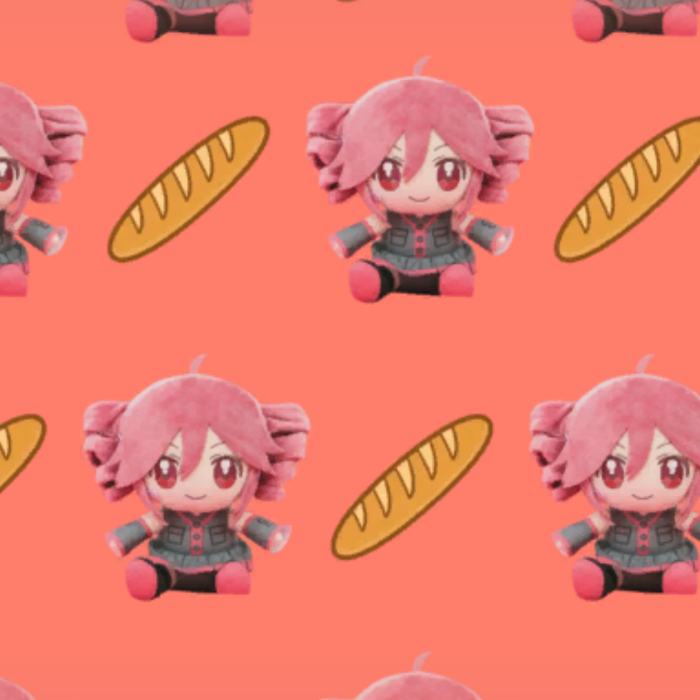 Teto Plush Baguette Fat Background Anime Girl