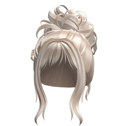 Hair with a curly bun white (silver) ♡ Roblox item