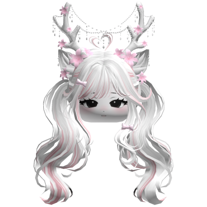 Ethereal Christmas Fairy Fawn Pigtails w/ Antlers