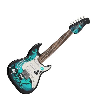 cyan scene electric guitar
