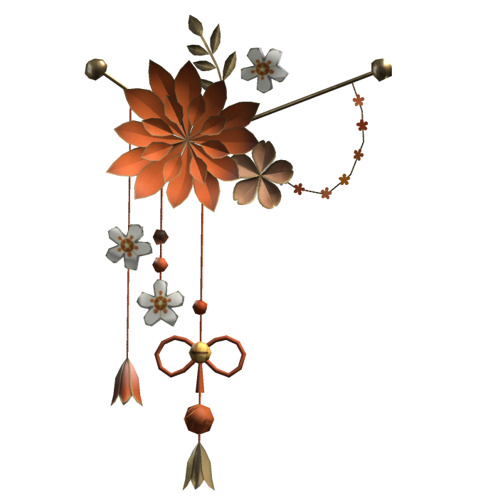 Orange & Gold Lotus Japanese Flower Hairclip