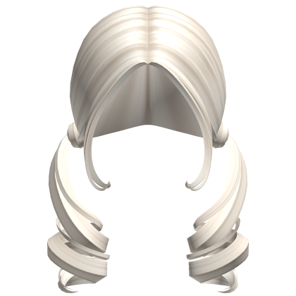 -',ৎ Low Curly Side Fairy Pigtails in Ash Blonde