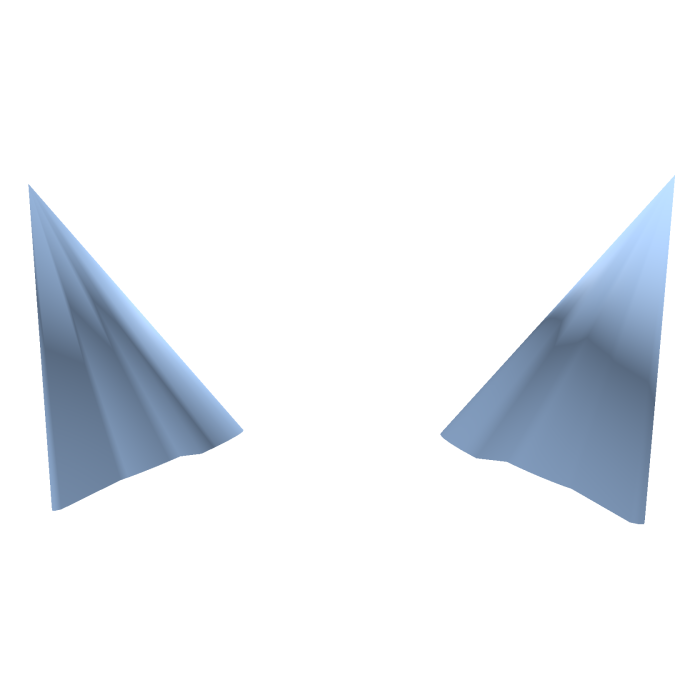 Blue low poly cat ears