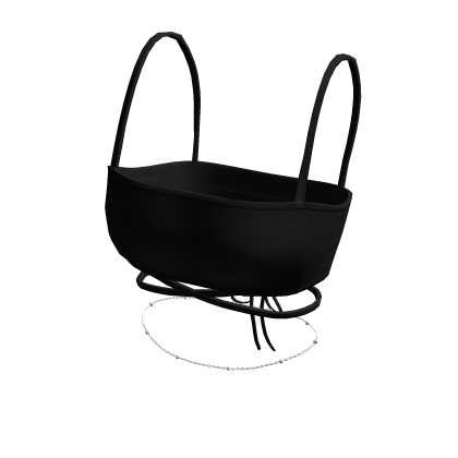 Black Crop Top w/ Silver Waist Chain thumbnail