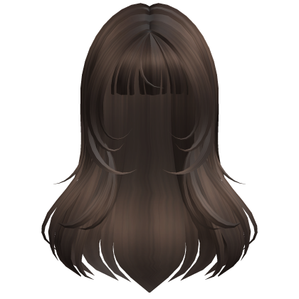 Brown Wispy Wavy Anime Hair w/ Bangs Roblox item