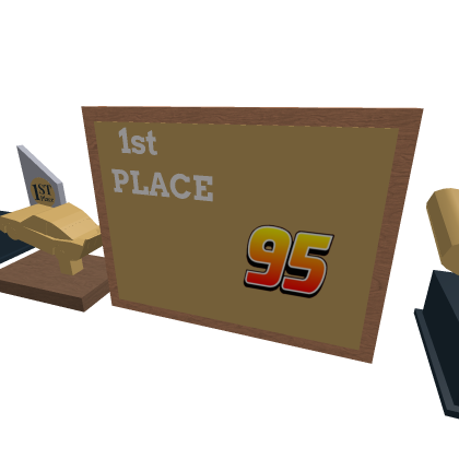 Lightning McQueen's trophy and plaque collection